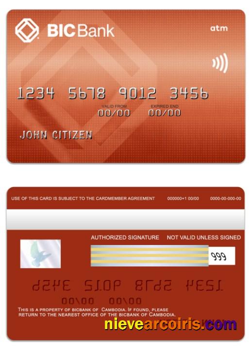 Cambodia BICBank ATM card